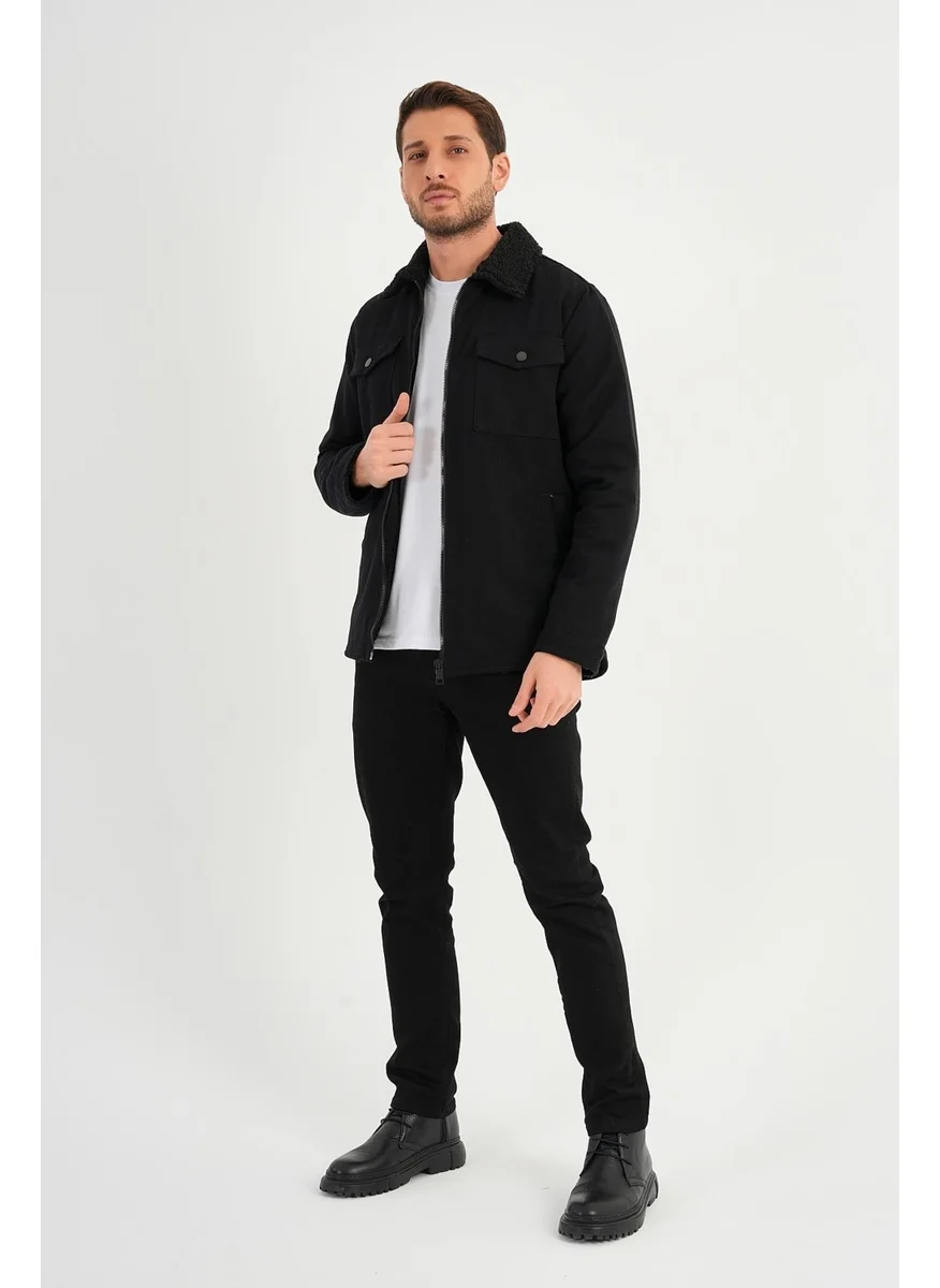 الكسندر جاردي Alexandergardi Pocket Zippered Shirt Collar Jacket (AG-NORTH-J55-01)