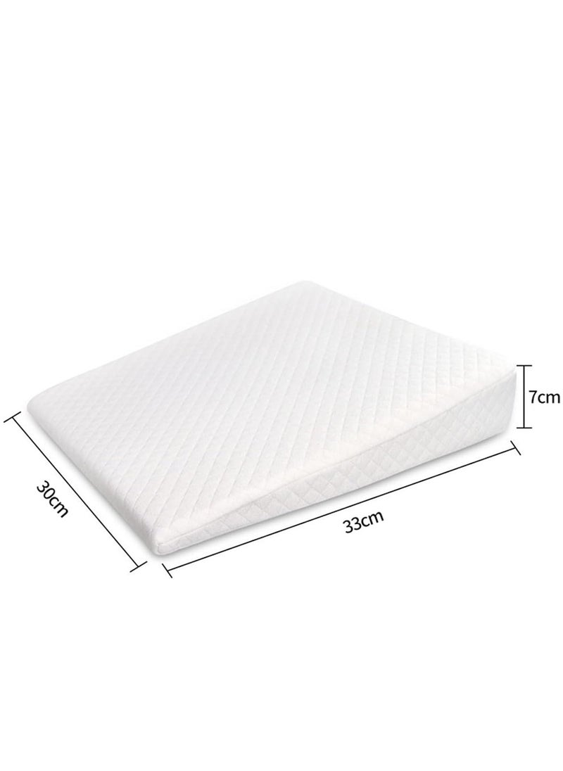 Gonice Baby Wedge Pillow 30 * 33 * 7 CM,Soft Square Crib Wedge Pillow With Washable Cover,Feeding Pillows for Reflux Baby Sleep, Breathing Difficulty (White-Square)  - Image 2