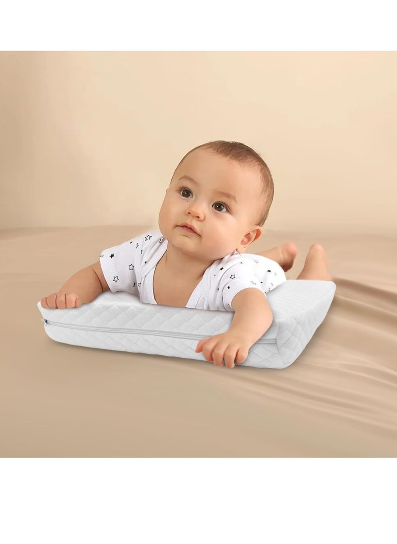 Gonice Baby Wedge Pillow 30 * 33 * 7 CM,Soft Square Crib Wedge Pillow With Washable Cover,Feeding Pillows for Reflux Baby Sleep, Breathing Difficulty (White-Square)  - Image 4