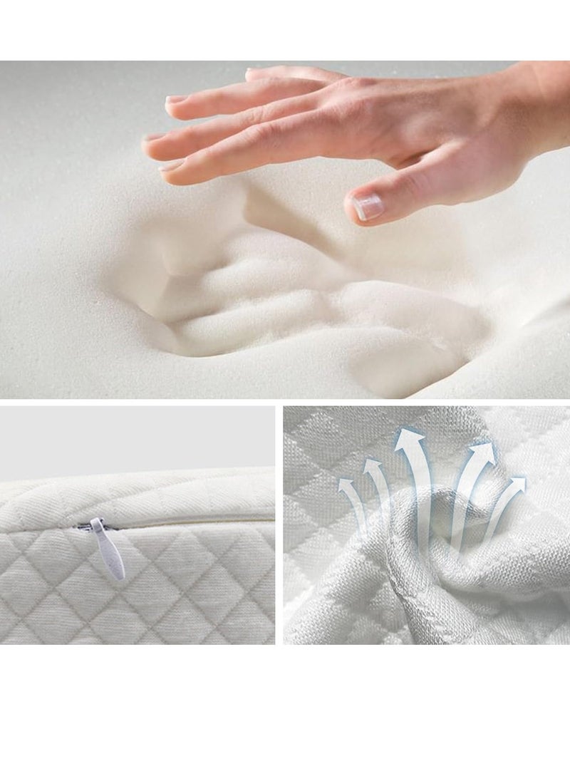 Gonice Baby Wedge Pillow 30 * 33 * 7 CM,Soft Square Crib Wedge Pillow With Washable Cover,Feeding Pillows for Reflux Baby Sleep, Breathing Difficulty (White-Square)  - Image 5