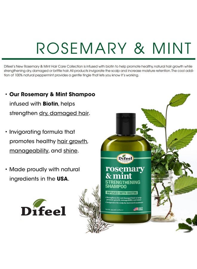 Difeel Rosemary Mint Strengthening Shampoo with Biotin 12 oz. - Made with Natural Rosemary Oil for Hair Growth - Image 2