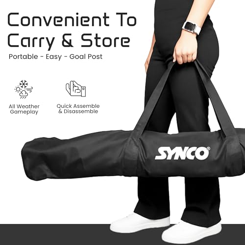 Synco Two Portable Soccer Goals with Carry Bag | Goal Post for Football Training | Long Lasting Durable Frame | Quick Setup Easy Folding Storage | Set of Two - Image 4