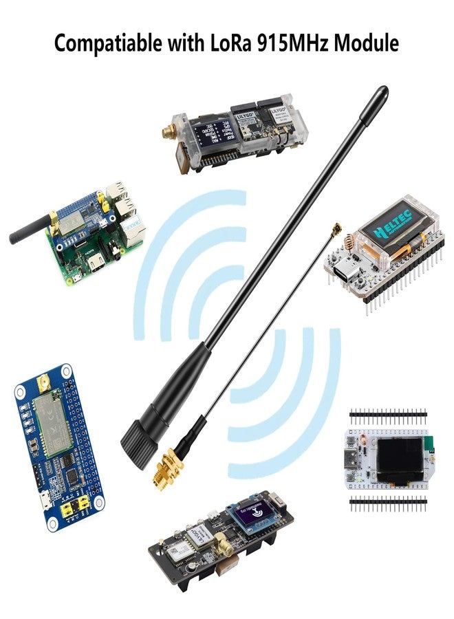 هوائي Meshtastic 915MHz LoRa Whip، كسب 10 ديسيبل، هوائي متعدد الاتجاهات SMA ذكر بطول 17 سم (مجموعتان)، Slinkdsco - Image 3