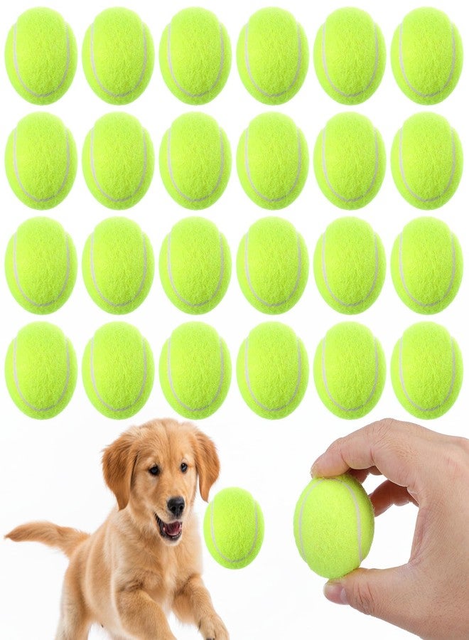 xozeooeu 24 Pcs 2 Inch Mini Tennis Balls for Small Dogs, Pet Fetching Training Playing Exercise Rubber Felt Dog Puppy Ball, Yellow - Image 1