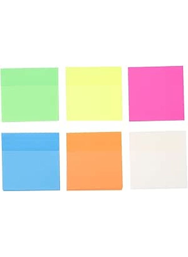 Self Adhesive Notes 6 Books 75x75mm 50 Sheets Per Book Sticky Tabs for Marking - Image 1