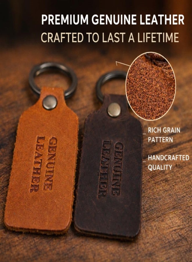 MaheTri Genuine Leather Combo Keychain for Men & Women | Premium Leather Key Ring | Durable & Stylish | (Brown & Dark Brown) (Pack of 2) - Image 3