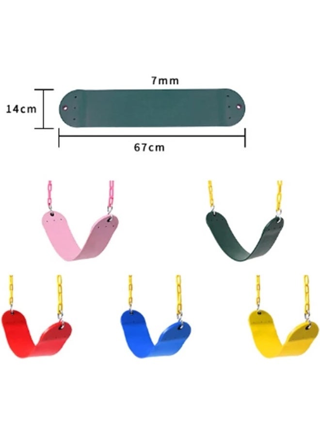 Rainbow Toys zlw-shop Swing Kids Swing Colorful Board Children Garden Yard Outdoor Swing Accessories Hanging Seat Chair Tree Swing (Color : Swing-001 Green) - Image 3