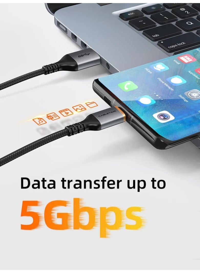 CABLETIME USB A to USB C Cord 5Gbps Data and 3A Charging Cable 0.5m - Image 4