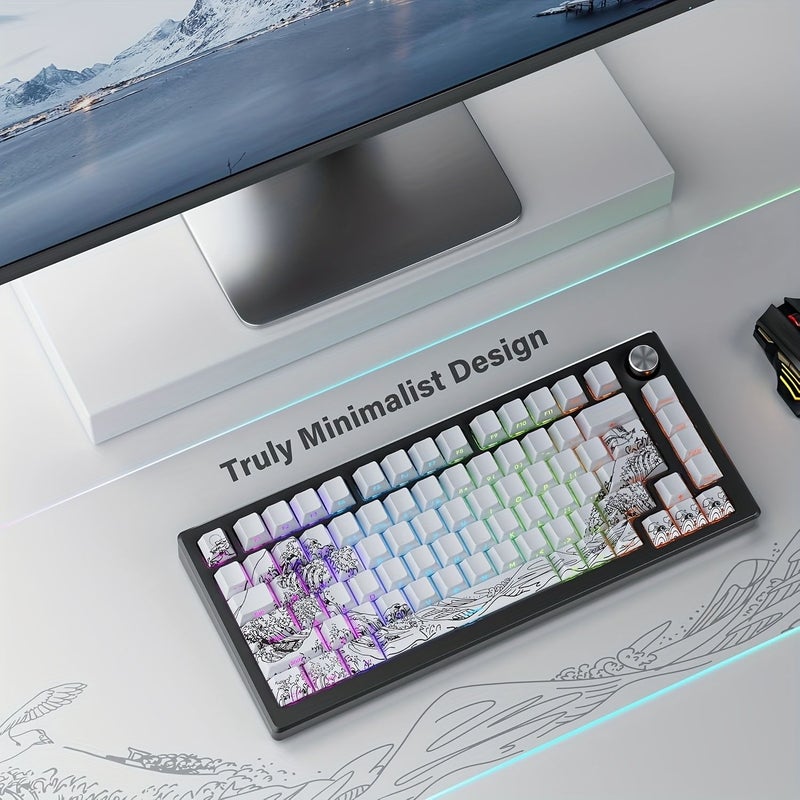 Black 129 Key Cherry Profile Pbt Dye Sub Side Print Keycaps For Mechanical Keyboards - Image 5