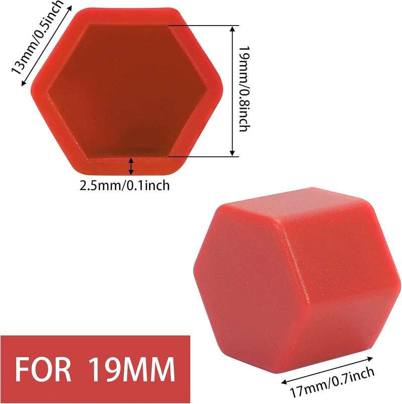 TOMALL 20pcs Silicone Wheel Lug Nut Covers - Red - Image 2