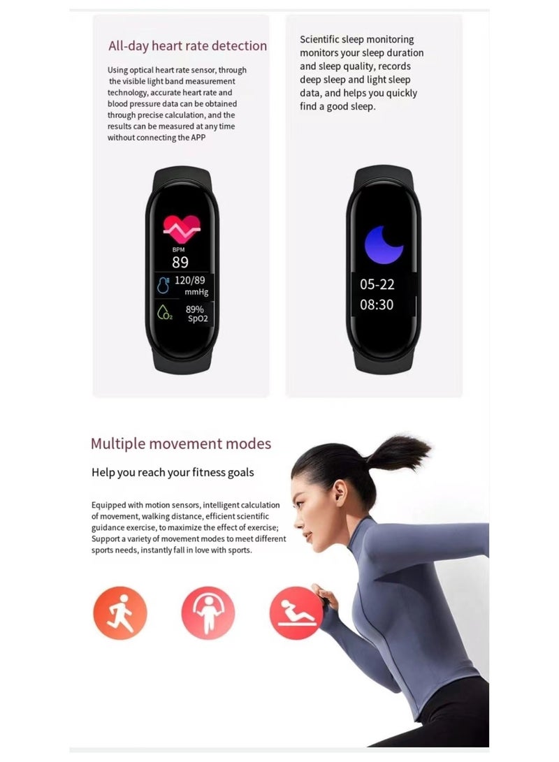 Intelligent sports Bluetooth wristband, sports step watch black - Image 4