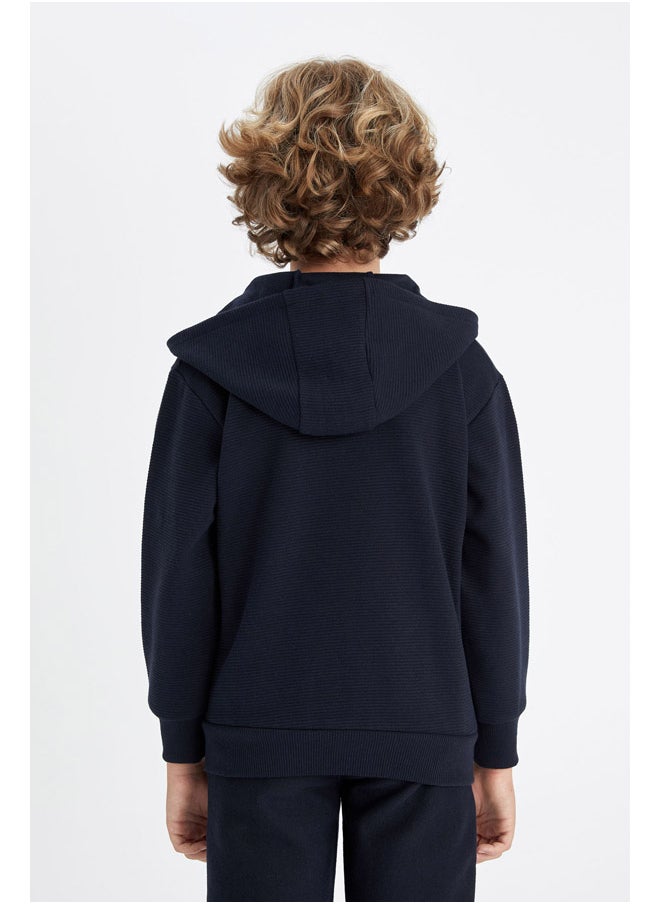DeFacto Boy Knitted Regular Fit Hooded Long Sleeve Cardigan  - Image 5