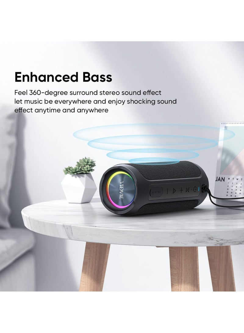 فيدفي مكبر صوت VIDVIE SP919 بلوتوث، أنيق وعالي الصوت - شحن من النوع C، مكالمات بدون استخدام اليدين، وأوضاع إضاءة متعددة - Image 2