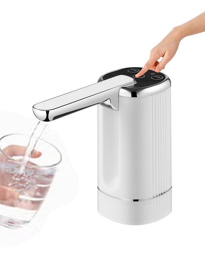Automatic Bottled Water Pump, Adjustable Potable Water Pump, Rechargeable Water Pump Dispenser, 1200 Mah Battery, Applicable To Barreled Water, Buckets, Bottled Water/White  - Image 1