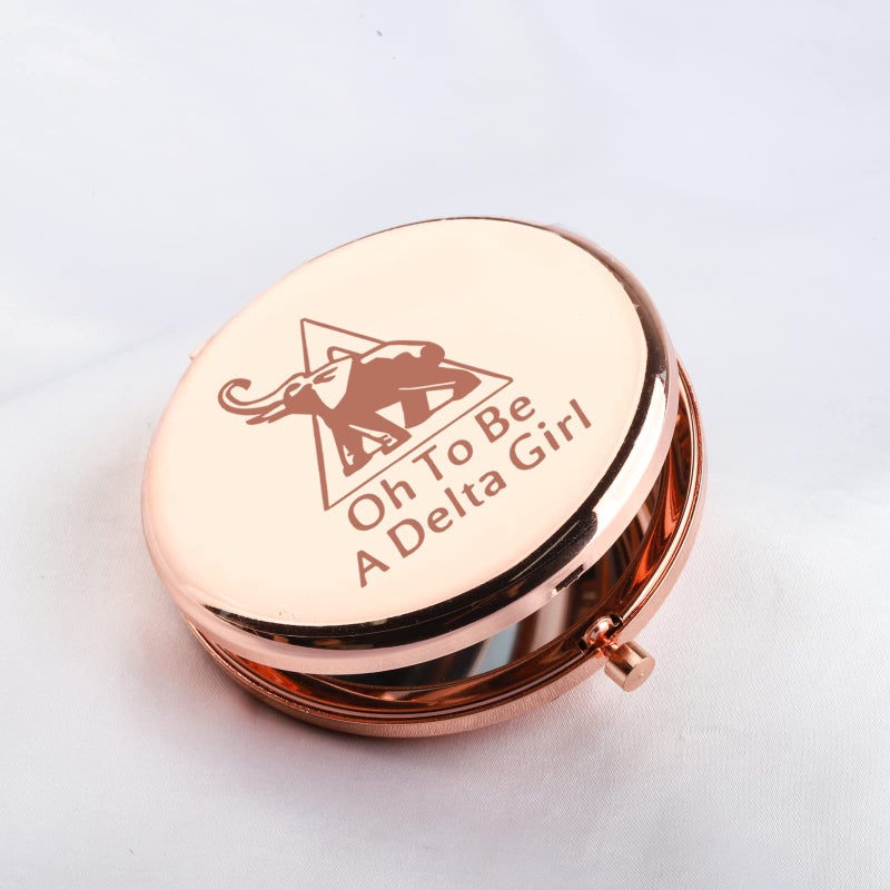 Seiraa Delta Elephant Pocket Mirror Greek Sorority Sister Makeup Mirror To Be A Girl Sorority Gift (Sorority Sister Makeup Mirror) - Image 3