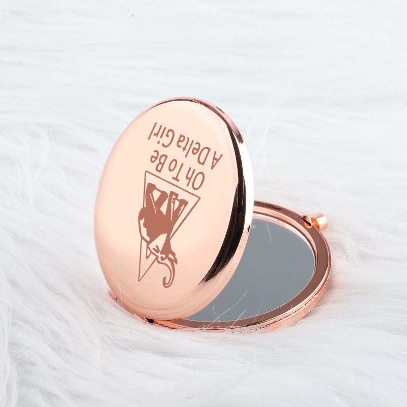 Seiraa Delta Elephant Pocket Mirror Greek Sorority Sister Makeup Mirror To Be A Girl Sorority Gift (Sorority Sister Makeup Mirror) - Image 2