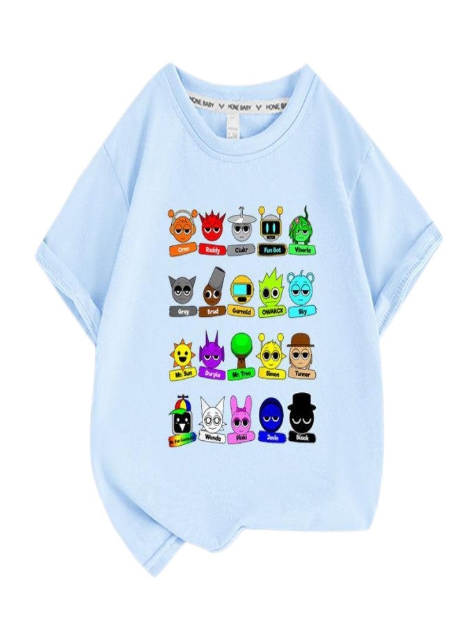 Sprunki Unisex Short Sleeve Stylish Top TShirt cotton Tee for Boys Girls Kid Children - Image 1