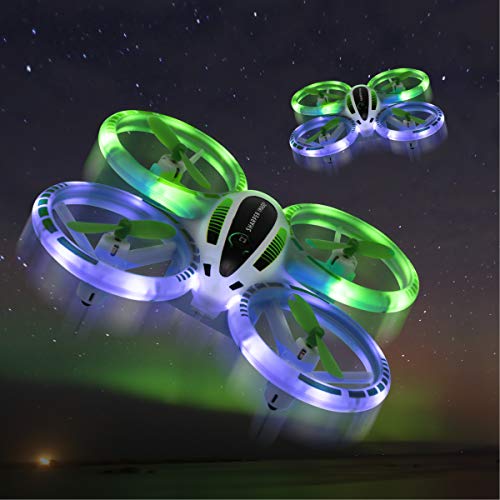 Sharper Image طائرة درون شاربير إيميج 2.4GHz RC المتألقة مع أضواء LED، طائرة رباعية التحكم عن بُعد صغيرة مع هبوط مساعد، طائرة صغيرة للأطفال والمبتدئين، لاسلكية وقابلة لإعادة الشحن - Image 2