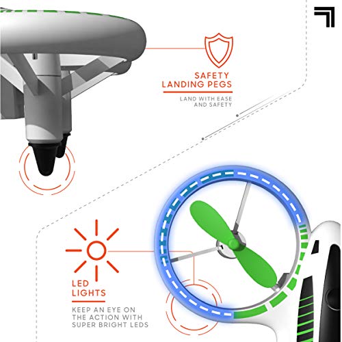 Sharper Image طائرة درون شاربير إيميج 2.4GHz RC المتألقة مع أضواء LED، طائرة رباعية التحكم عن بُعد صغيرة مع هبوط مساعد، طائرة صغيرة للأطفال والمبتدئين، لاسلكية وقابلة لإعادة الشحن - Image 5