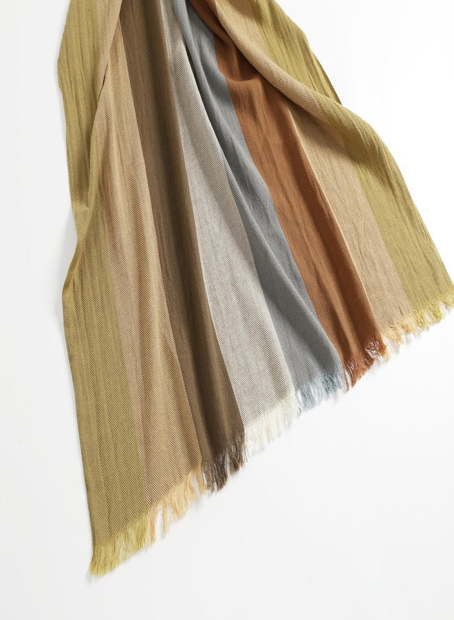Jeelow Lightweight Summer Scarf Light Shawl Wrap Linen Feel Scarves For Men And Women, 100 Cotton Earth Tones, L - Image 4