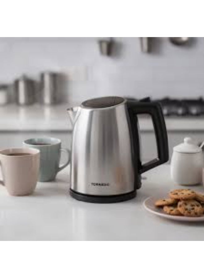 Tornado Stainless Steel 1.7L Electric Kettle - 2200W Model TKS-2217E Black/Silver - Image 3