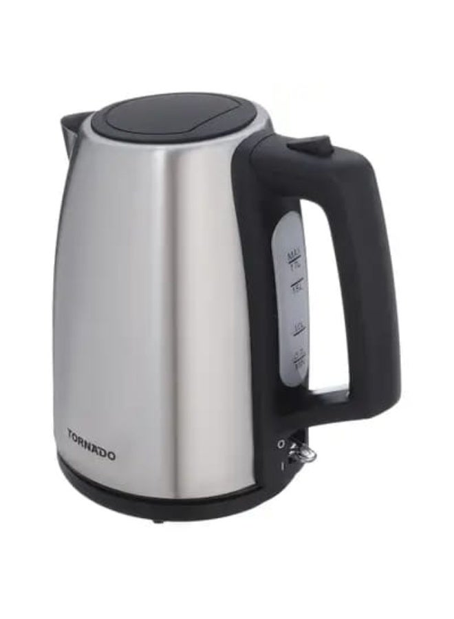 Tornado Stainless Steel 1.7L Electric Kettle - 2200W Model TKS-2217E Black/Silver - Image 4