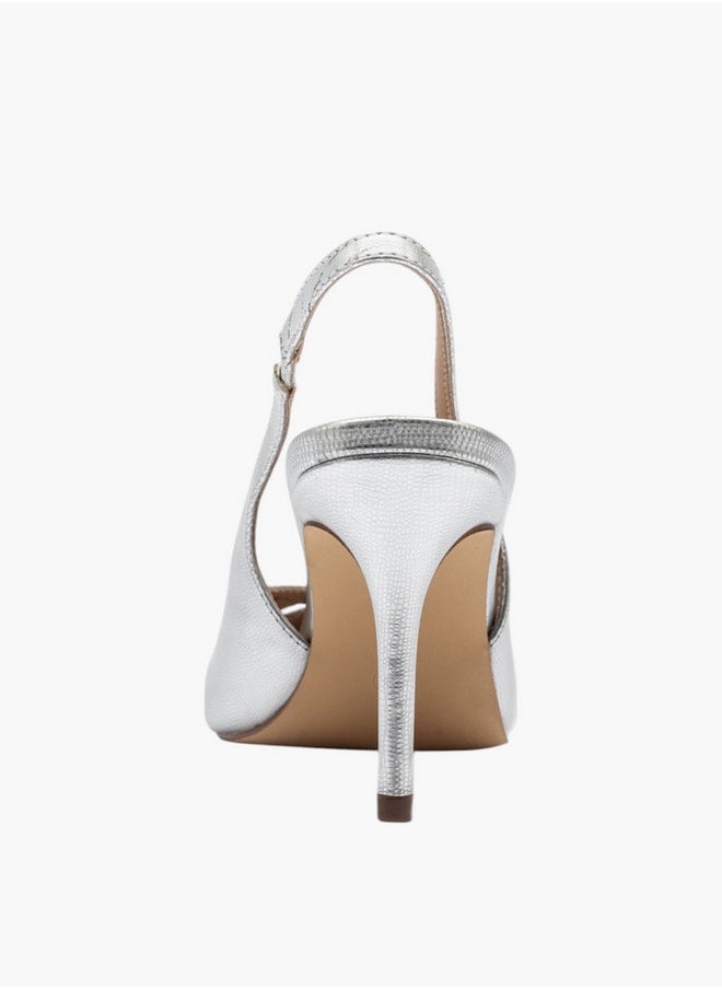 Flora Bella By Shoexpress Solid Slingback Shoes with Stiletto Heels  - Image 5