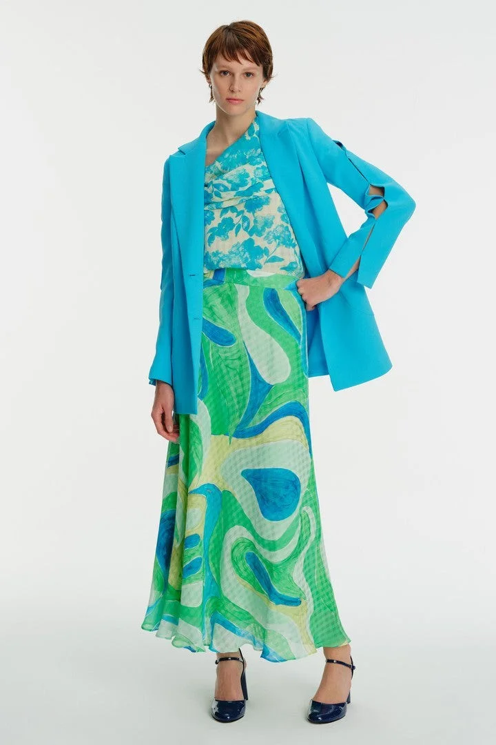 EXQUISE Patterned Flared Skirt