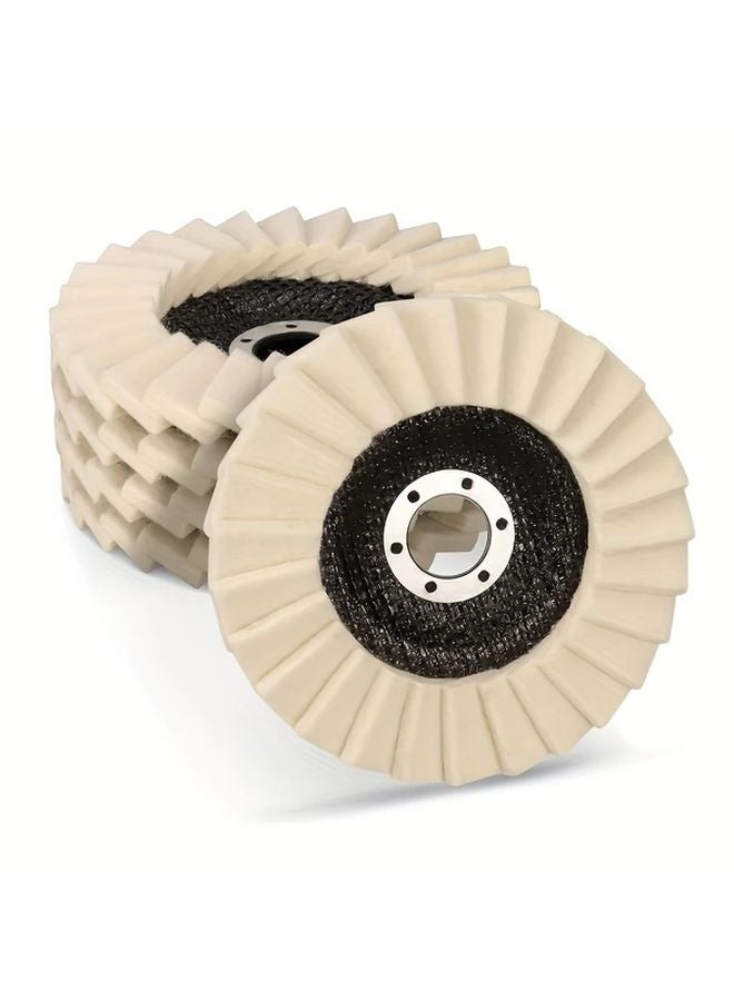5pcs KVAGO Premium 125mm Beige Felt Polishing Pads for Paint Wood Plastic with Angle Grinder - Image 1
