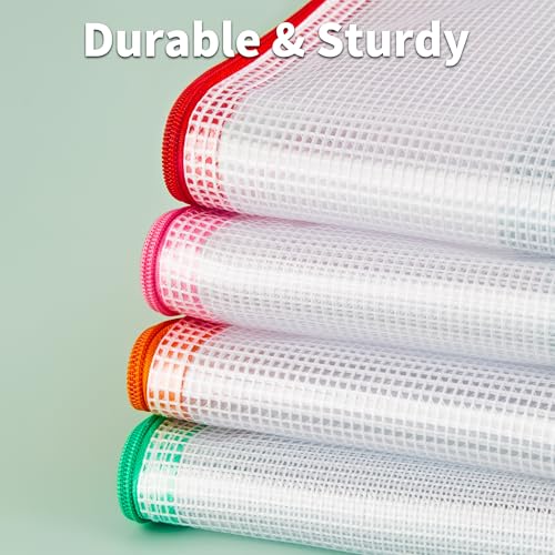 JARLINK A3 (16.5x12.6 in, 12 Pcs) Mesh Zipper Pouch, 12 Colors Extra Large Zipper Bags, Waterproof File Pouches for Office Supplies, Puzzles, Board Game, School, Travel Accessories & Craft Projects - Image 4