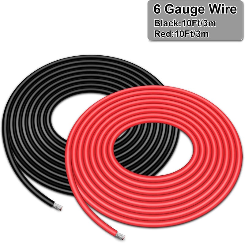 iGreely 6 AWG Tinned Copper Wire - 3m Red & 3m Black for Solar Panel and Marine Wiring - Image 5