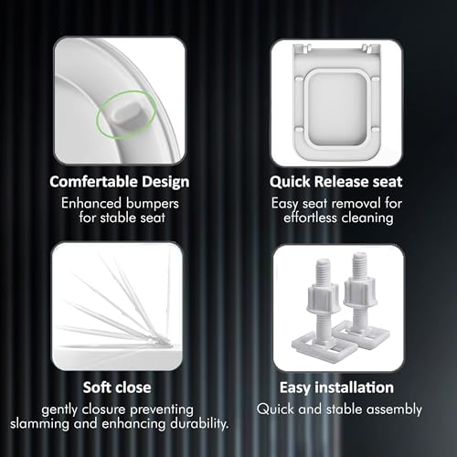 WASSMIST Toilet Seat Cover Set(Soft Close) - Durable Commode Seat Cover for Western Toilets | Fits Most Standard Toilet Seats (Easy to Clean) - Image 5