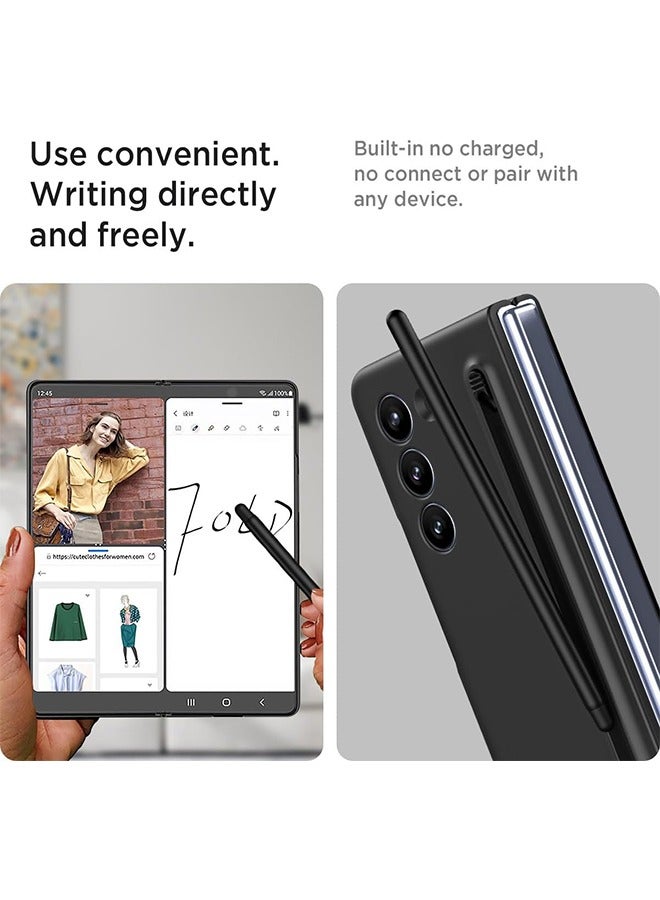 اليشمك Samsung Galaxy Z Fold 5 Slim Case With Pen and Glass Screen Protector,Shockproof Protective Case (Black) - Image 3