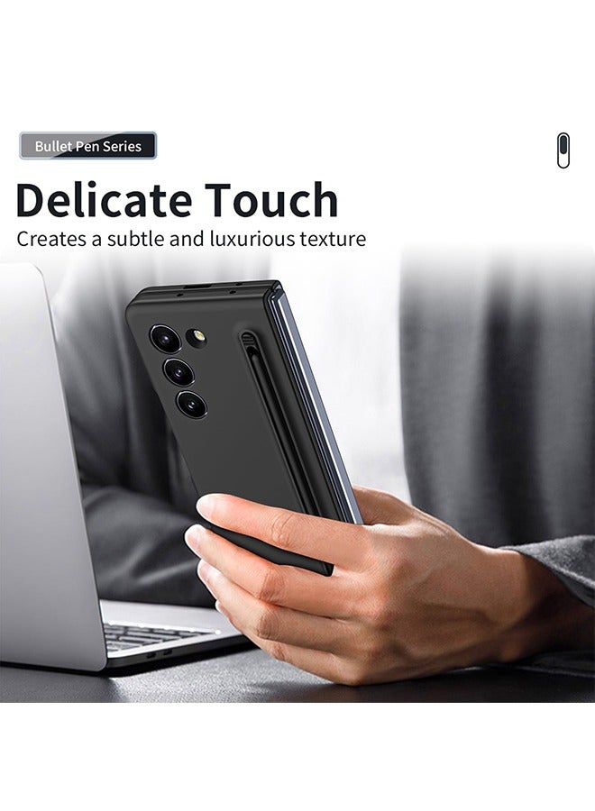 اليشمك Samsung Galaxy Z Fold 5 Slim Case With Pen and Glass Screen Protector,Shockproof Protective Case (Black) - Image 5
