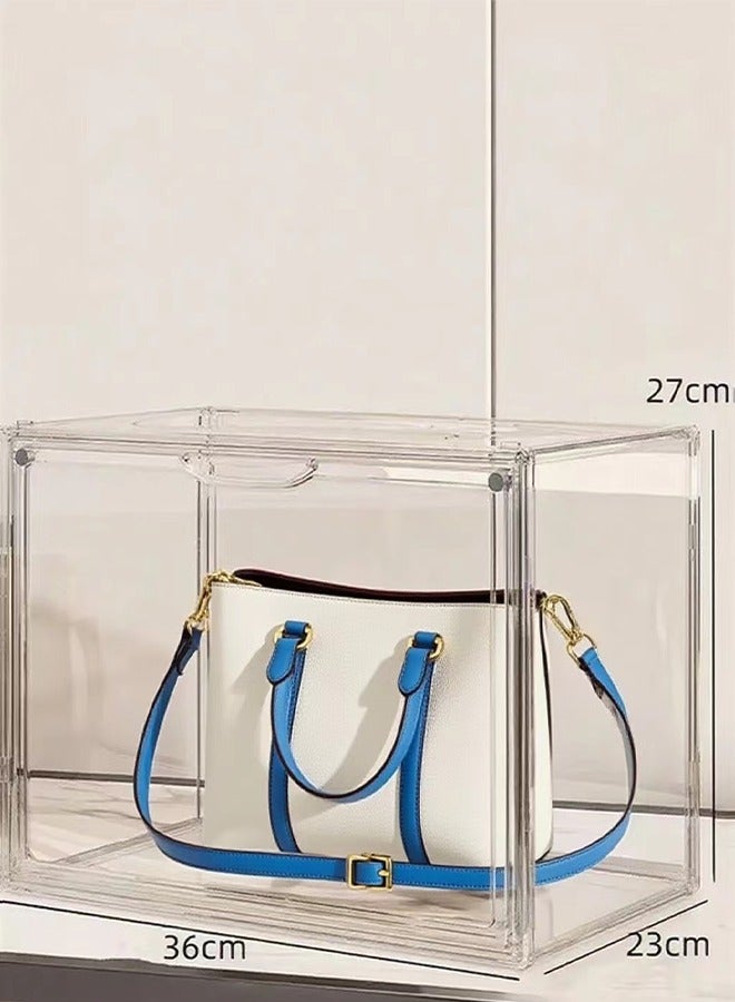 Fully transparent storage box, bag, shoes, clothes, storage box, side-opening magnetic suction simple plastic figurine box, shoe cabinet folding shoe rack  - Image 5