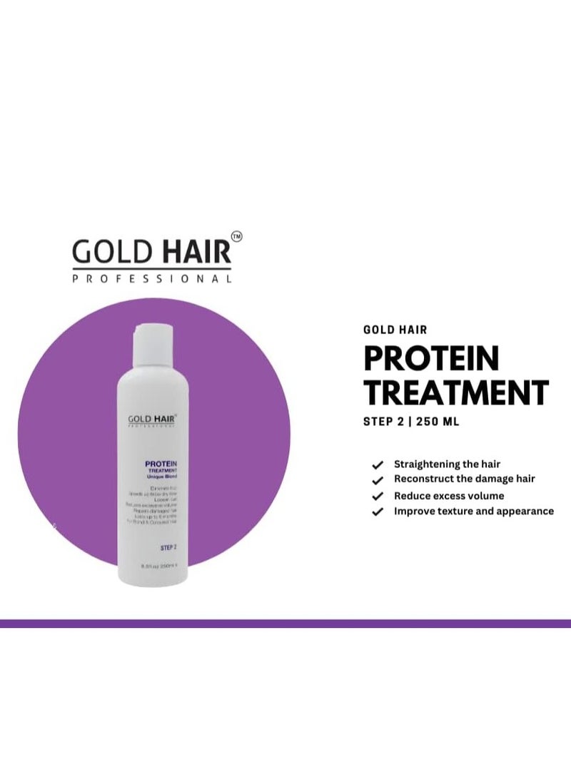 GOLD HAIR - Gold Hair Protein Unique Blond 100% Eliminate Frizz - Treatment for Blond and Coloured Hair 250ml - Image 1