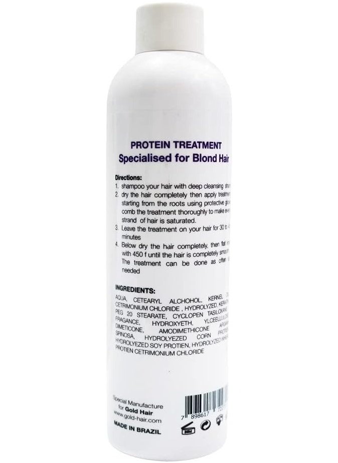 GOLD HAIR - Gold Hair Protein Unique Blond 100% Eliminate Frizz - Treatment for Blond and Coloured Hair 250ml - Image 1