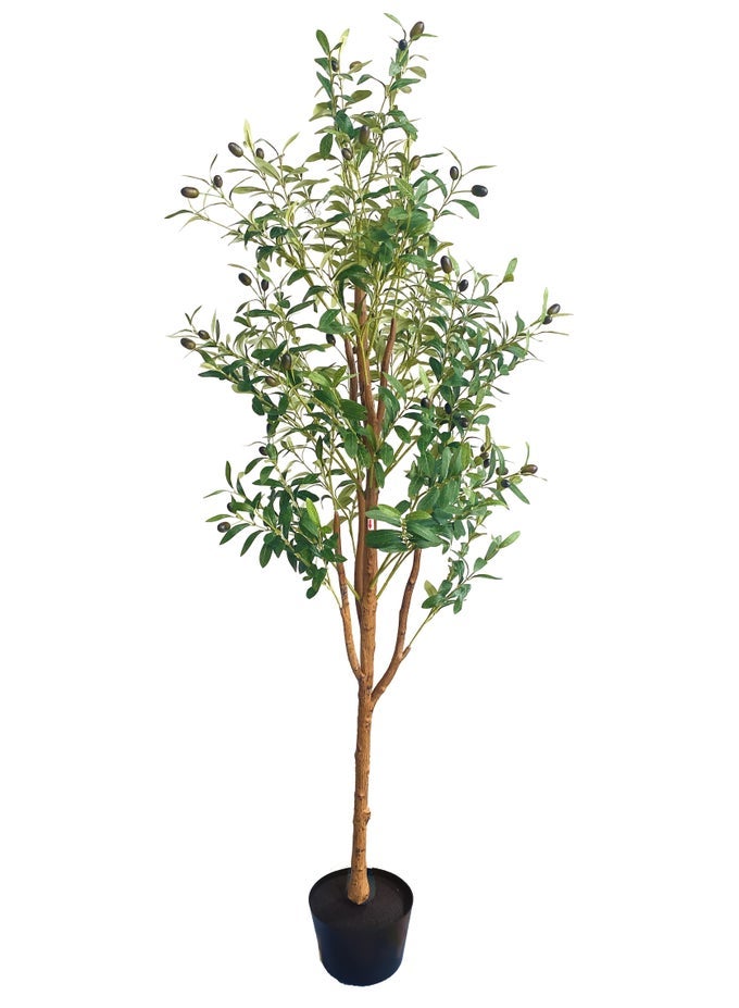 5FT ARTIFICIAL OLIVE TREE WITH POT INDOOR OUTDOOR ARTIFICIAL PLANT 150CM TALL REALISTIC LOOK OLIVE TREE ARTIFICIAL TREE SIMULATION OLIVE TREE WITH FRUIT AND ADJUSTABLE BRANCHES