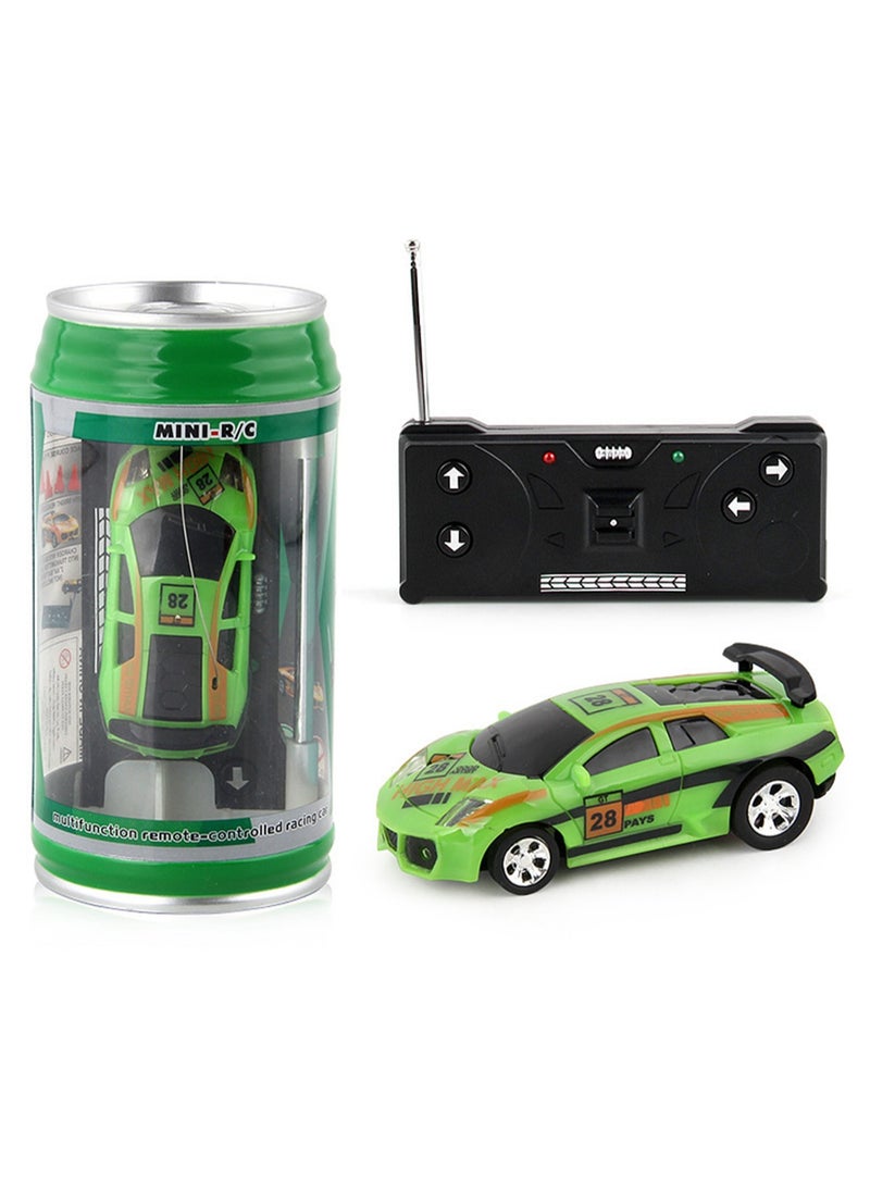 Electric Can Light Remote Control Car Mini Can Four-Way Wireless Remote Control Car Racing Car With Roadblock Toy Car Without Battery (Green)  - Image 1