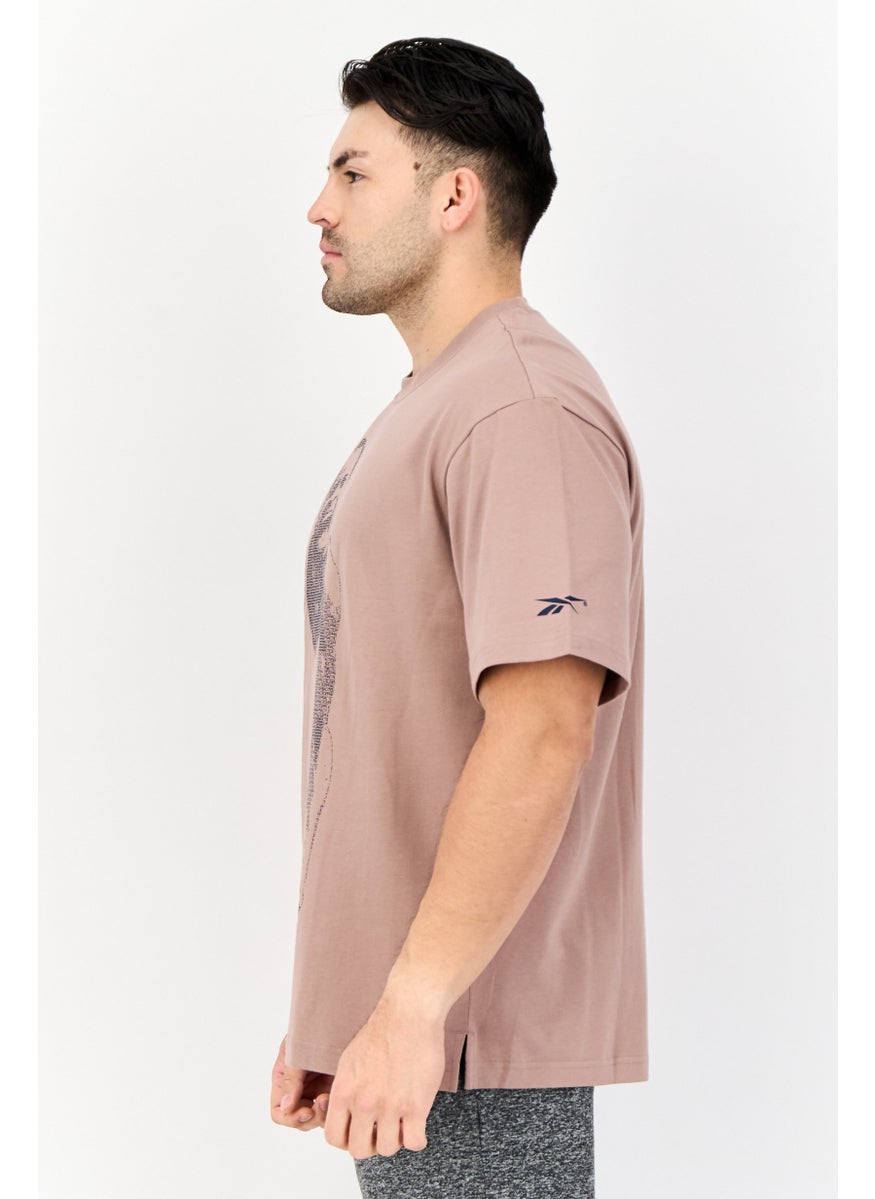 Reebok Men Sportswear Fit Short Sleeve Outdoor T-shirt, Taupe  - Image 2