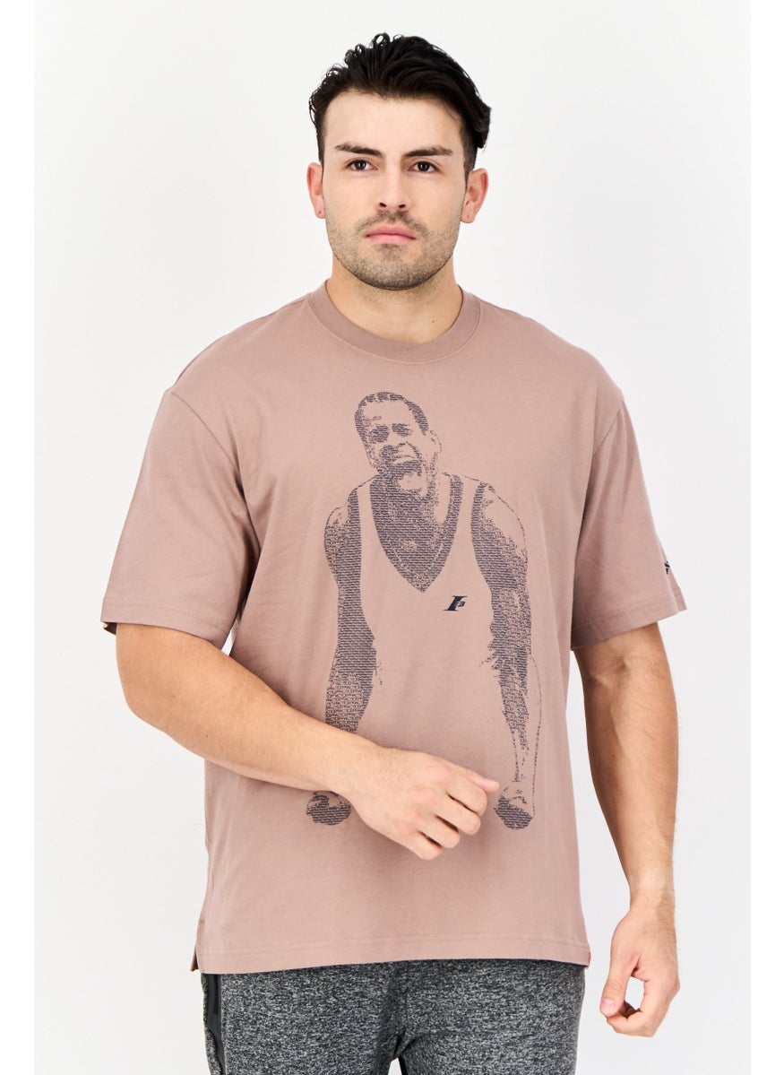 Reebok Men Sportswear Fit Short Sleeve Outdoor T-shirt, Taupe  - Image 1