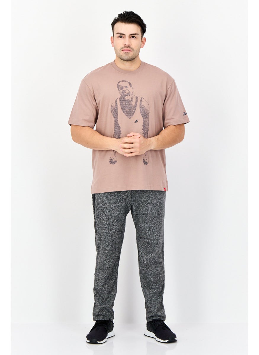 Reebok Men Sportswear Fit Short Sleeve Outdoor T-shirt, Taupe  - Image 3