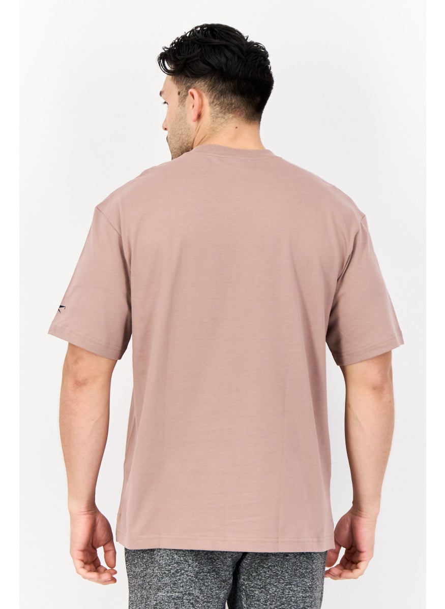 Reebok Men Sportswear Fit Short Sleeve Outdoor T-shirt, Taupe  - Image 4