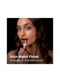PILGRIM Pilgrim Liquid Matte Lipstick - Berry Tease | Lipstick for Women with Hyaluronic Acid & Spanish Squalane | Transferproof, Long Lasting & Non Drying with Hydrating Ingredients 3gms  - Image 4
