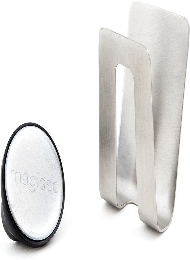 magisso Happy Sinks Sponge Holder for Sink, Polyurethane (PU), Metallic Silver, Pequeño - Image 1
