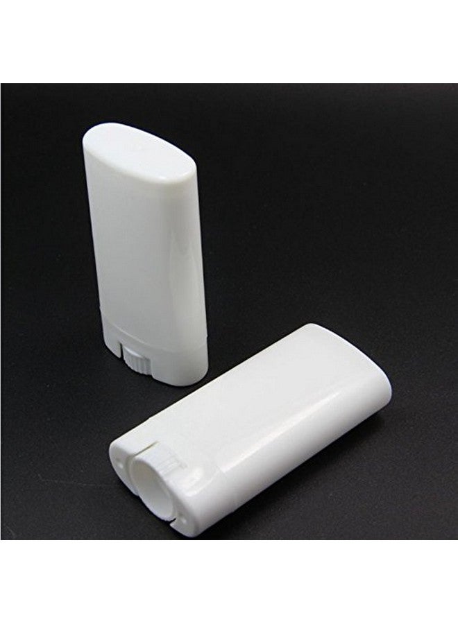 UPSTORE 10Pcs Empty Oval White Containers Small Sample Tubes Plastic Lip Balm Tubes Lipstick Tube 15Ml5Ml (15Ml) - Image 2