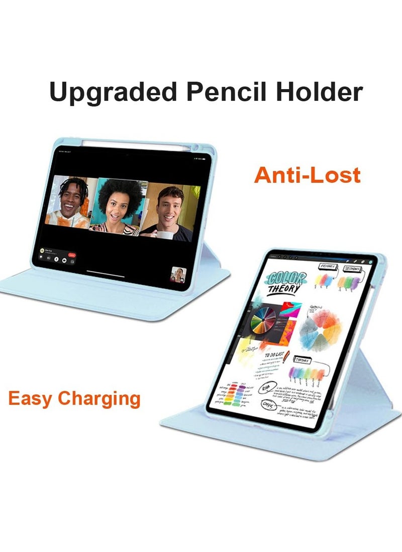 Generic - HUAWEI Matepad SE 11 inch,Tablet Protective Case With Pen Slot, Acrylic 360 ° Rotating Design, Automatic Wake-up/sleep, Soft Leather,Blue - Image 1