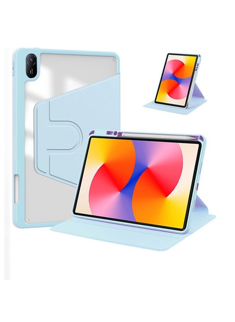 HUAWEI Matepad SE 11 inch,Tablet Protective Case With Pen Slot, Acrylic 360 ° Rotating Design, Automatic Wake-up/sleep, Soft Leather,Blue