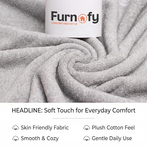 Furnofy 450 GSM Hand Towel Set of 2 Soft, Absorbent & Quick Dry Towel for Gym, Home, Kitchen, Pool, Travel - (40x60 cm, Grey) - Image 3