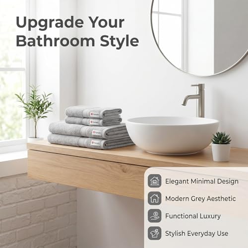 Furnofy 450 GSM Hand Towel Set of 2 Soft, Absorbent & Quick Dry Towel for Gym, Home, Kitchen, Pool, Travel - (40x60 cm, Grey) - Image 5